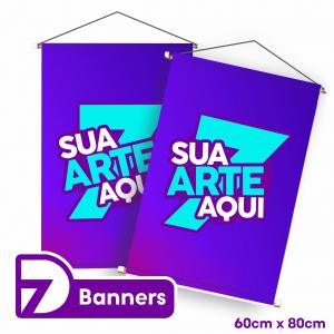 Banner 60x80cm Lona 60x80cm 4x0  Madeira e cordinha 