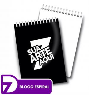 Bloco de Anotação Espiral Capa couchê 250g - Espiral  Sua Arte Personalizada  Corte reto Miolo com 30 Folhas
