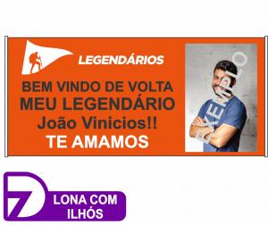 Faixa Banner Legendários Lona 130x60 4x0 Jetbest Ponteiras 