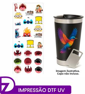 Impressão DTF UV - Tamanhos Padrão - Produto Personalizado DTF Personalizado 4x0   