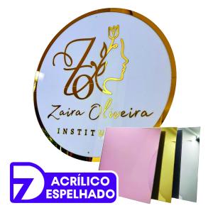 Logo em Acrílico redonda/Quadrada Acrilico Espelhado 2mm Personalizado 4x0 - Sua Arte Personalizada   
