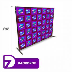 Lona Backdrop - Lona + Estrutura 200x200CM - Personalizado Lona 2x2 4x0 Fosco Ilhós com bordas reforçadas 