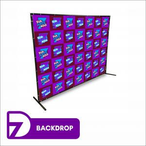 Lona Backdrop - Lona + Estrutura /M² - Personalizado Lona  4x0 Fosco Ilhós Com Bordas Reforçadas 