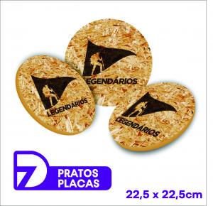 Placa Prato LGND 22,5x22,5cm Madeira OSB 22,5x22,5  Gravação Laser Legendarios Prato Decorativo