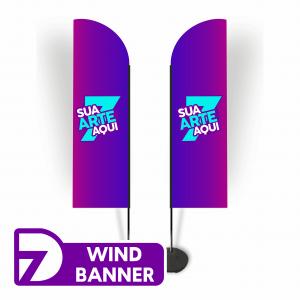 Windbanner Estrutura metálica - Tecido Oxford 70x280 4x0   